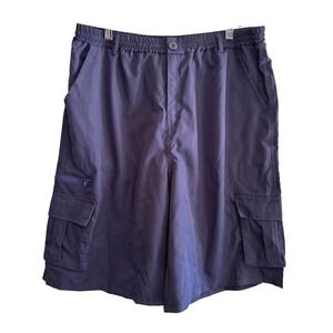 NWOT Mens Navy Blue Cargo Shorts Elastic Waist Multi-Pocket Size 3XL NWOT